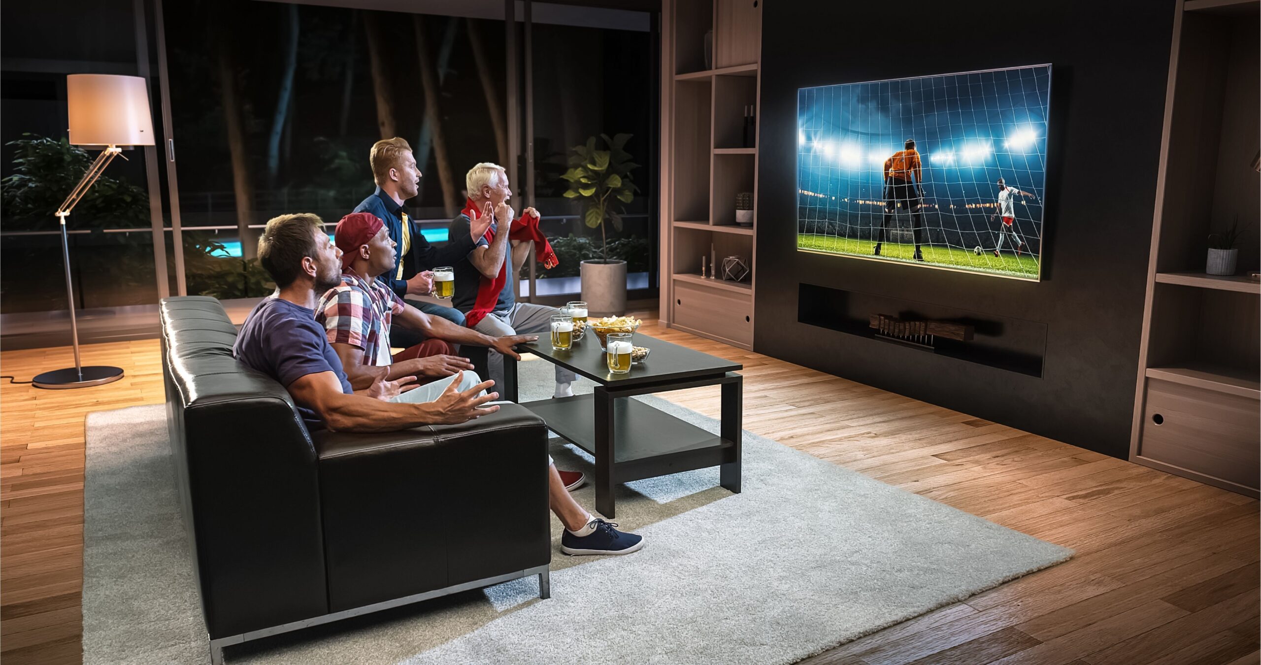 KroozTV IPTV on a smart TV in a modern living room